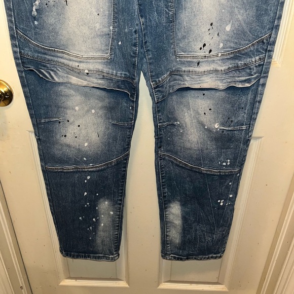 RED APE MCMXXXIII Distressed Paint Splattered Denim Jeans. Waist 46. Inseam 31.5 - Picture 3 of 9
